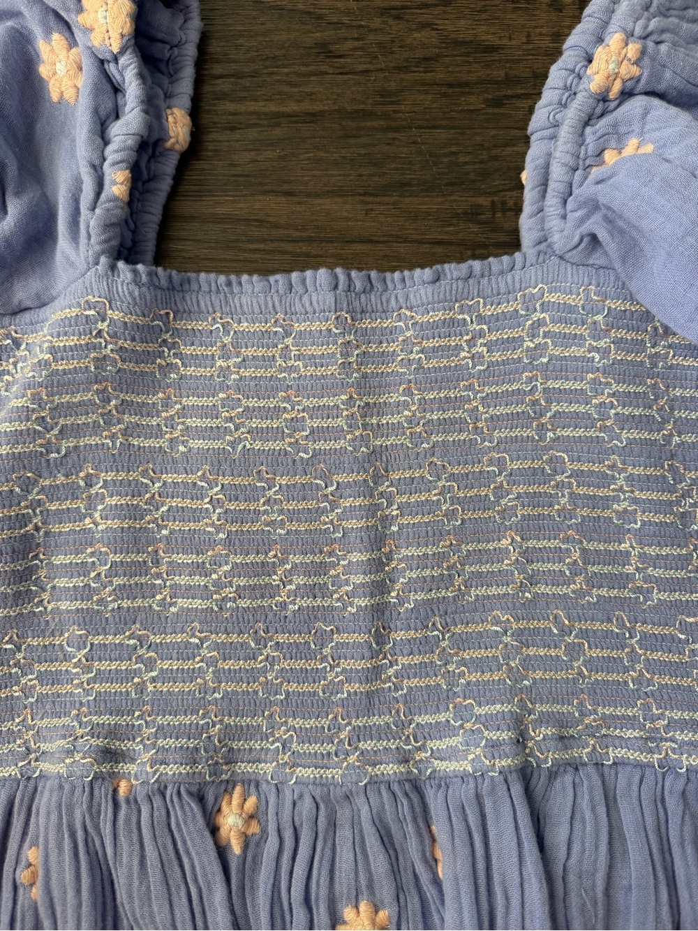 Free People Smocked Puff-Sleeve Daisy Maxi Dress for Kids - Light Lavender - Picture 4 of 6